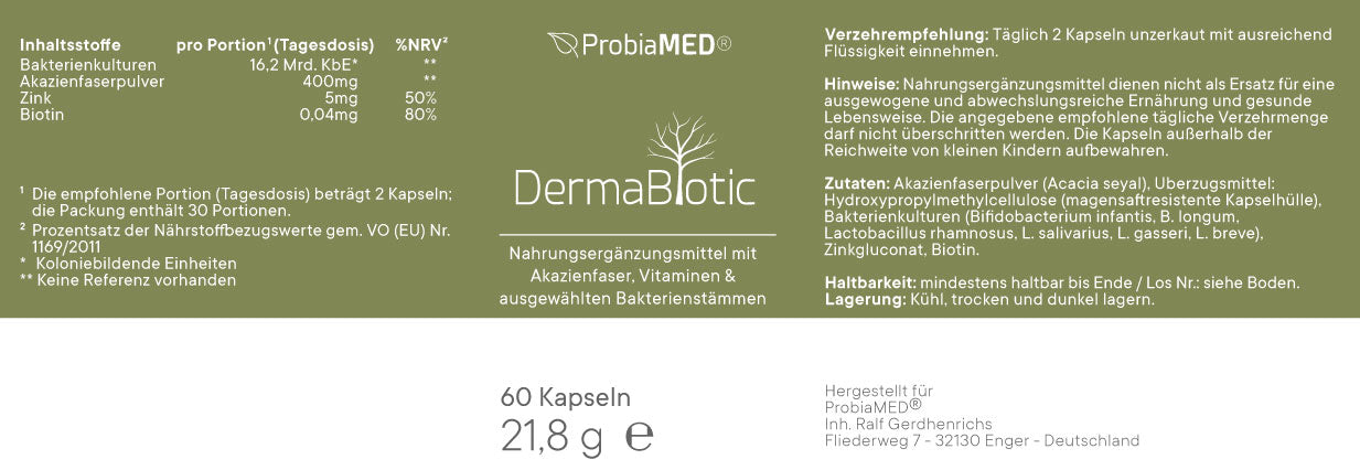 ProbiaMED DermaBiotic 60 Kapseln